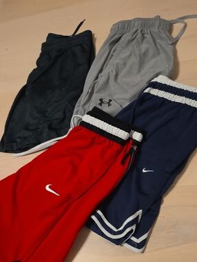 Kids Athletic Shorts - Nike, Under Armour Mix - Red, Navy, Gray, Black